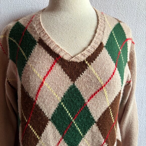 1940s 1950s Hand Knit Argyle Sweater & Matching Socks - Picture 3 of 14